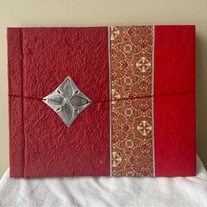 Vintage 1990s  hand crafted recycled paper scrapbook/photo album